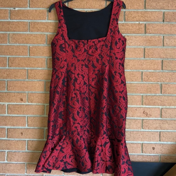 🥀ANN TAYLOR🥀JACQUARD FLOUNCE HEM DRESS🥀 - Picture 5 of 6